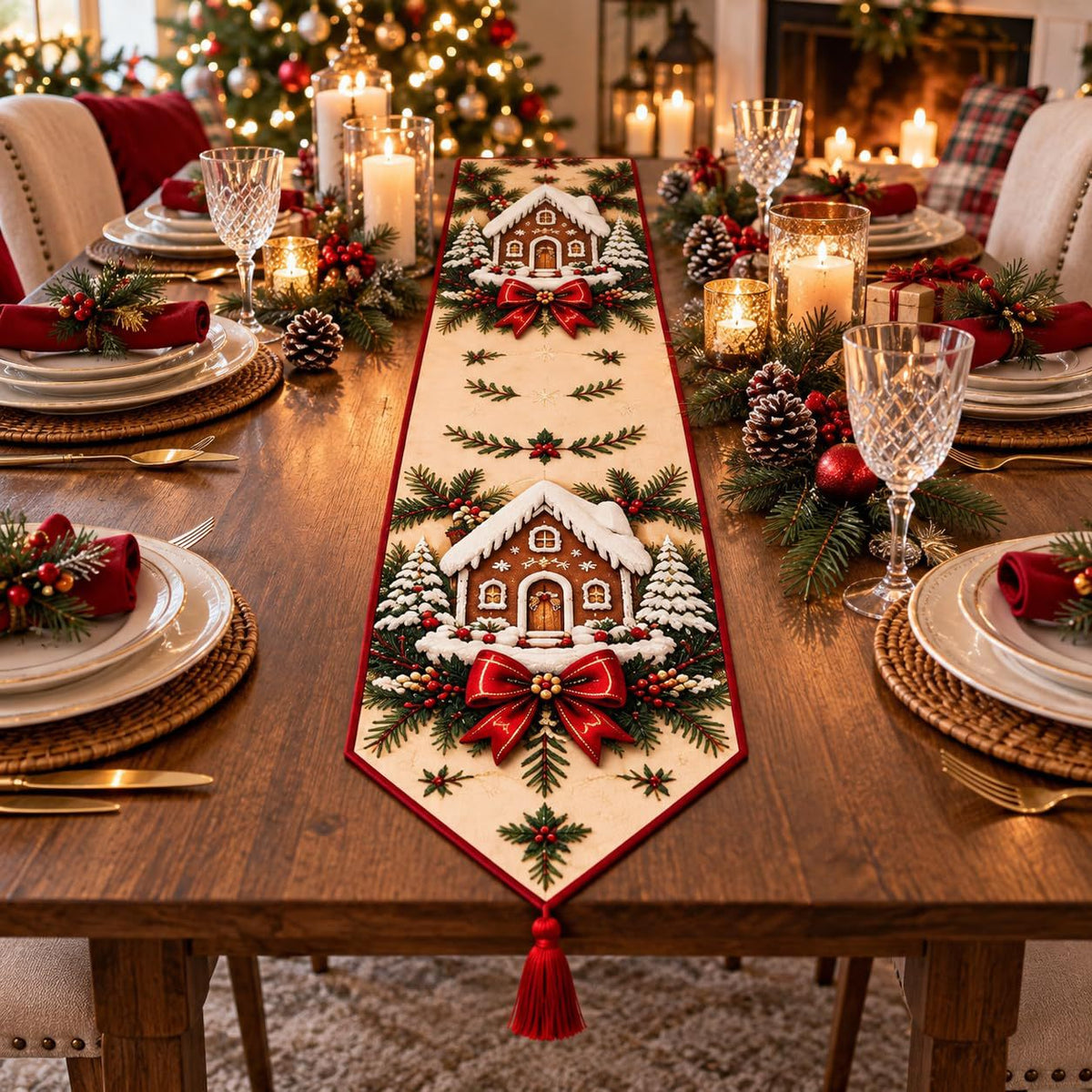 ✨ DIY Christmas Diamond Painting Table Runner Kit