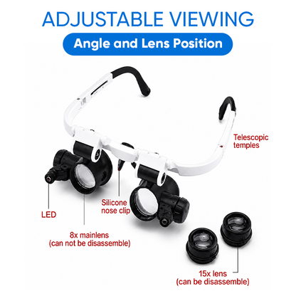 🔥 Last Day 50% OFF 🔥8X/15X/23X LED Headband Magnifying Glass