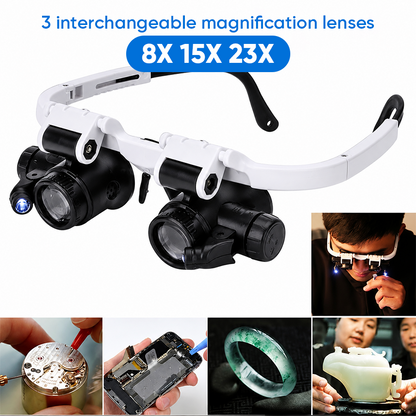 🔥 Last Day 50% OFF 🔥8X/15X/23X LED Headband Magnifying Glass