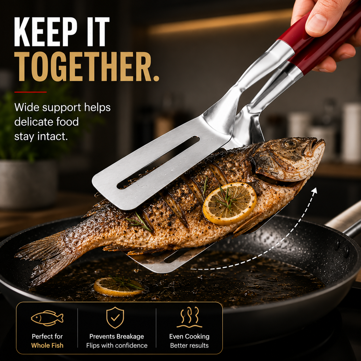 🍳 2-in-1 Stainless Steel Spatula Tongs – Grip, Flip & Serve