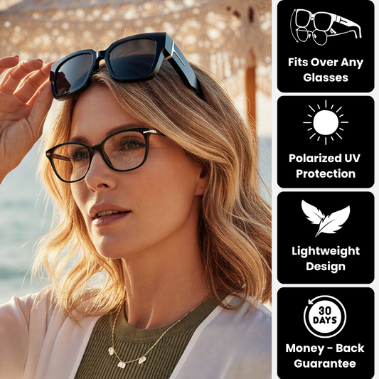 🕶️ Polarized Fit Over Sunglasses for Women – UV400 Protection Floral Frame Wear Over Prescription Glasses