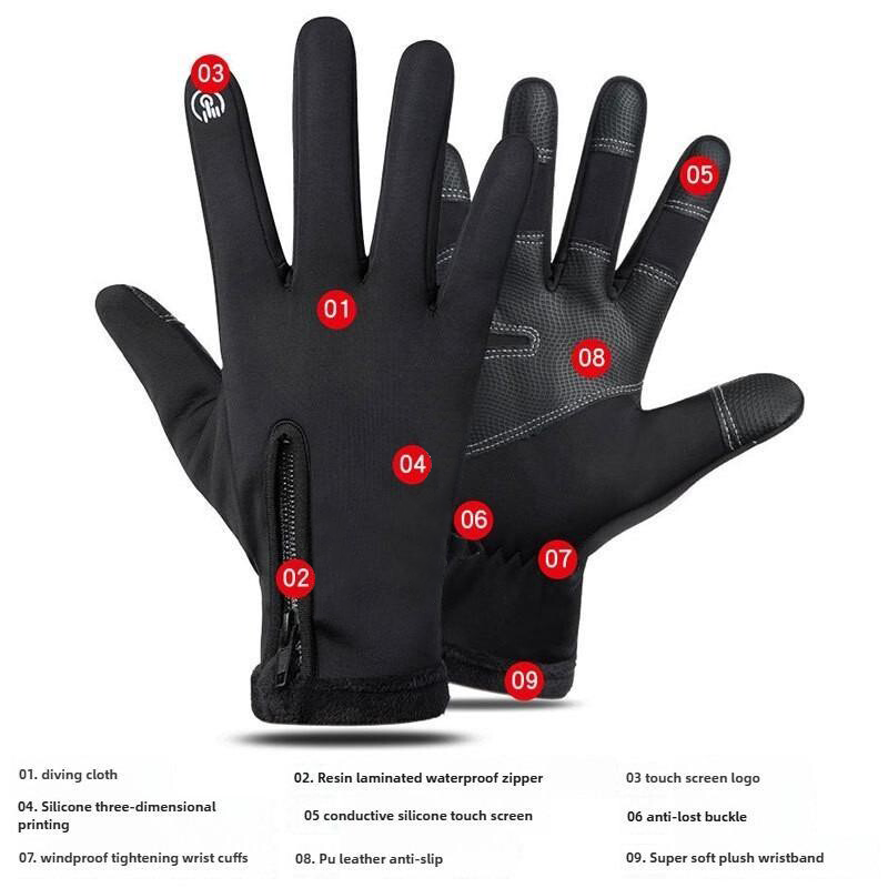 Tiktrove -Outdoor Winter Gloves Touchscreen Windproof Full-Finger Gloves