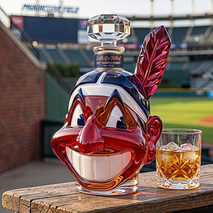 Let's Go Tribe! 125th Anniversary Chief Whiskey Bottle