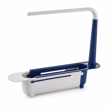 ✨ 2-in-1 Sink Organizer Rack – Expandable Sponge Holder & Kitchen Towel Drying Bar