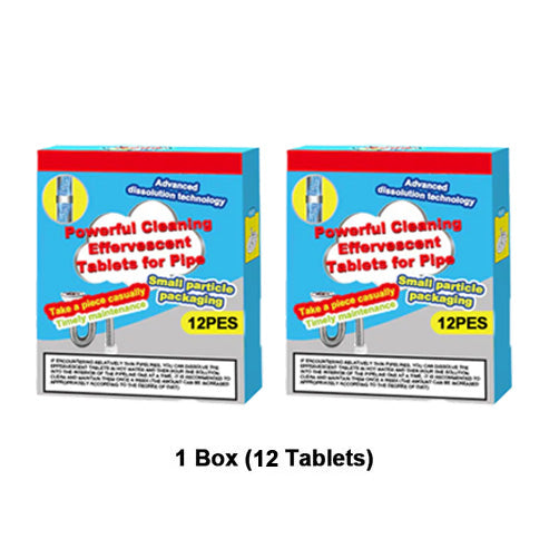 🔥50% OFF ❤️Powerful Cleaning Effervescent Tablets for Pipe, Fast Dissolve Hair Grease Clogs, Deodorizing Antibacterial Pipe Cleaner for Sink Toilet Floor Drain
