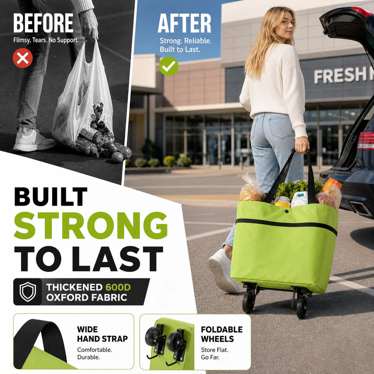 🔥HOT SALE 49% OFF🔥Foldable 2-in-1 Shopping Bag