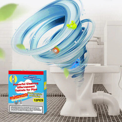 🔥50% OFF ❤️Powerful Cleaning Effervescent Tablets for Pipe, Fast Dissolve Hair Grease Clogs, Deodorizing Antibacterial Pipe Cleaner for Sink Toilet Floor Drain