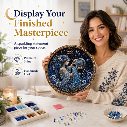 🔥 LAST DAY 49% OFF – ✨ Premium 3D Pearl 12 Zodiac Signs Art Kit | Luxury Flocked Canvas with Scratch-Resistant Non-Fading Pearl Beads DIY Handmade Astrology Decor ♈🌙💎