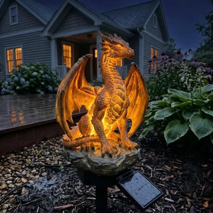 Dragon Legacy Golden Ember Edition Solar Garden Light