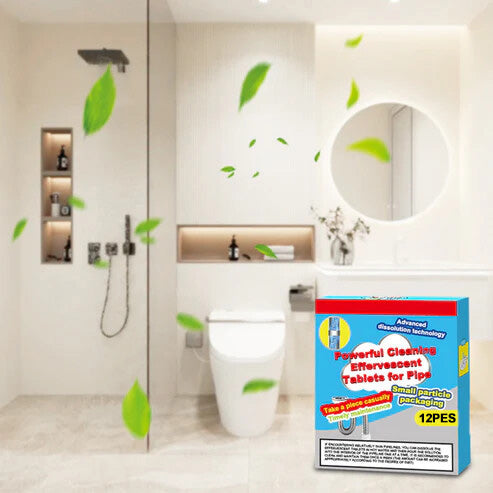 🔥50% OFF ❤️Powerful Cleaning Effervescent Tablets for Pipe, Fast Dissolve Hair Grease Clogs, Deodorizing Antibacterial Pipe Cleaner for Sink Toilet Floor Drain