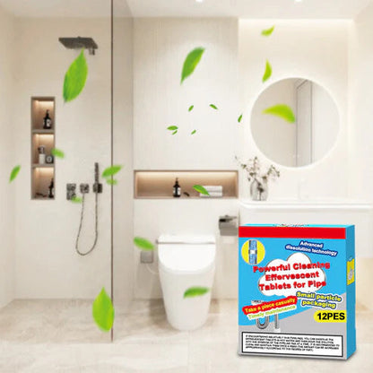 🔥50% OFF ❤️Powerful Cleaning Effervescent Tablets for Pipe, Fast Dissolve Hair Grease Clogs, Deodorizing Antibacterial Pipe Cleaner for Sink Toilet Floor Drain