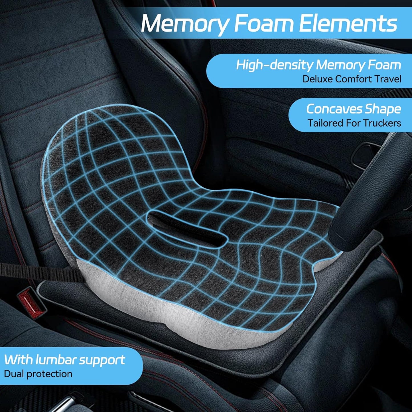 🛡️ LIMITED-TIME 50% OFF! 🚗 Non-Slip Memory Foam Seat Cushion for Car & Office – Ergonomic Pain Relief, Universal Fit, Breathable Mesh ✨