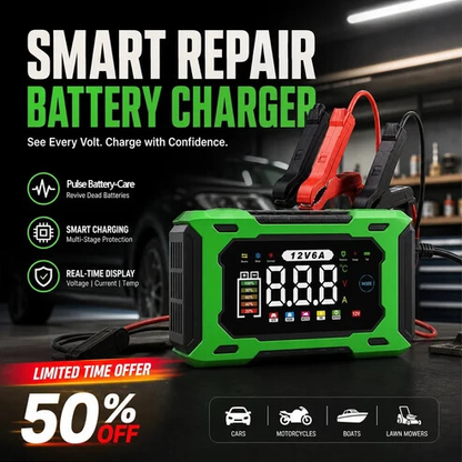 ⏳⏳Time-Limited Special⏰12V 6A Smart Car Battery Charger , Auto Maintain & Desulfation