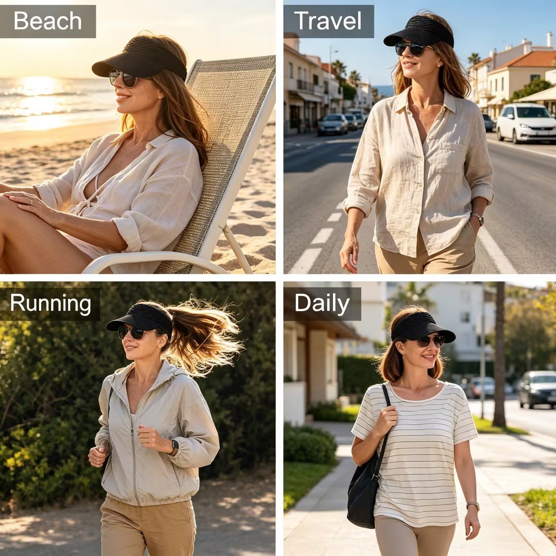 🔥 Women's High Ponytail Sun Visor Hats