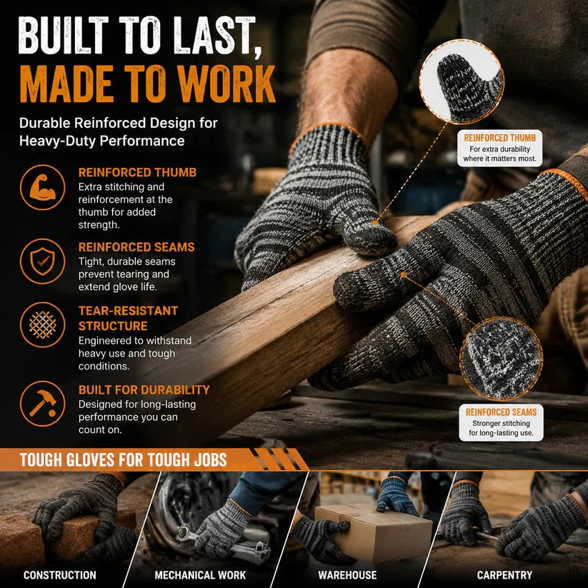 🧤Gardening Gloves for Men & Women– Breathable Stretch Work Gloves with Reinforced Grip | Multi-Purpose Yard, DIY & Workshop Protection Gloves