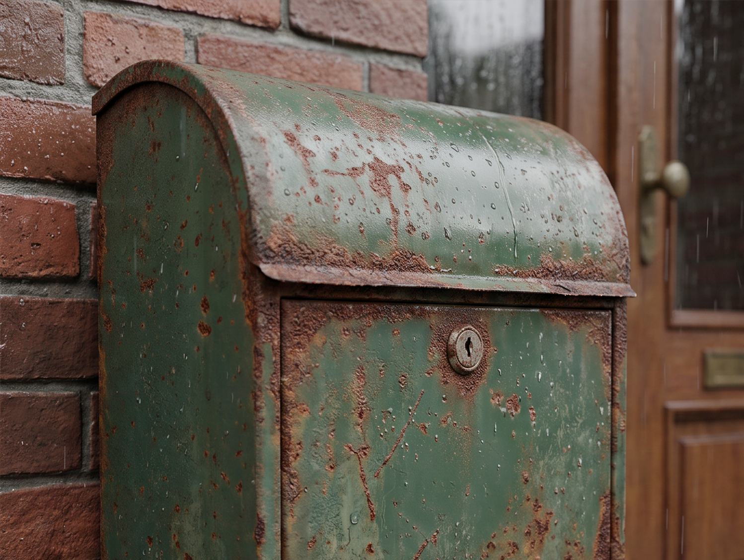 Outdoor mailbox before treatment