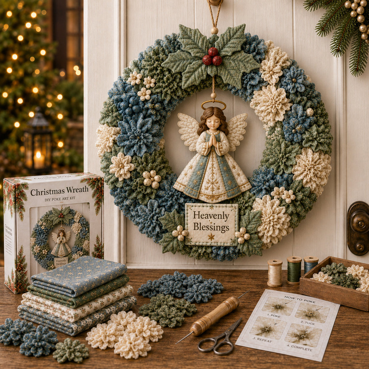 🔥49% Off Last Day -🎄 3D Fabric Poke Wreath DIY Kit