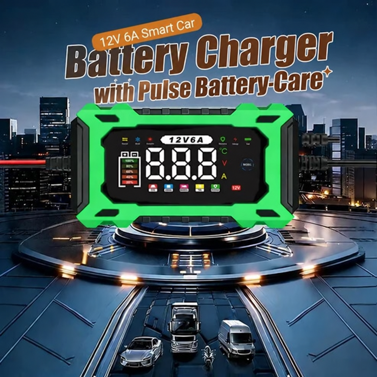 ⏳⏳Time-Limited Special⏰12V 6A Smart Car Battery Charger , Auto Maintain & Desulfation