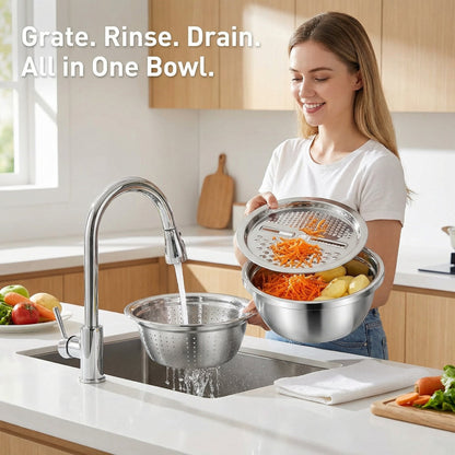 Stainless Steel Grater with Drain Basket🥕🥗