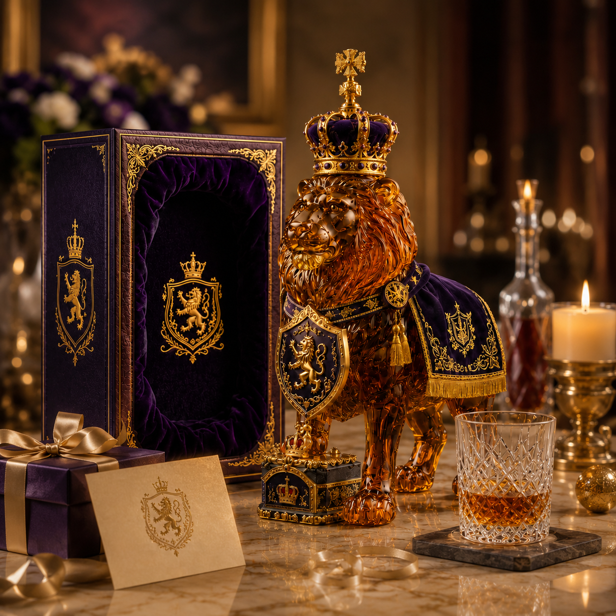 👑Crown 87th Anniversary Royal Lion Whiskey Bottle