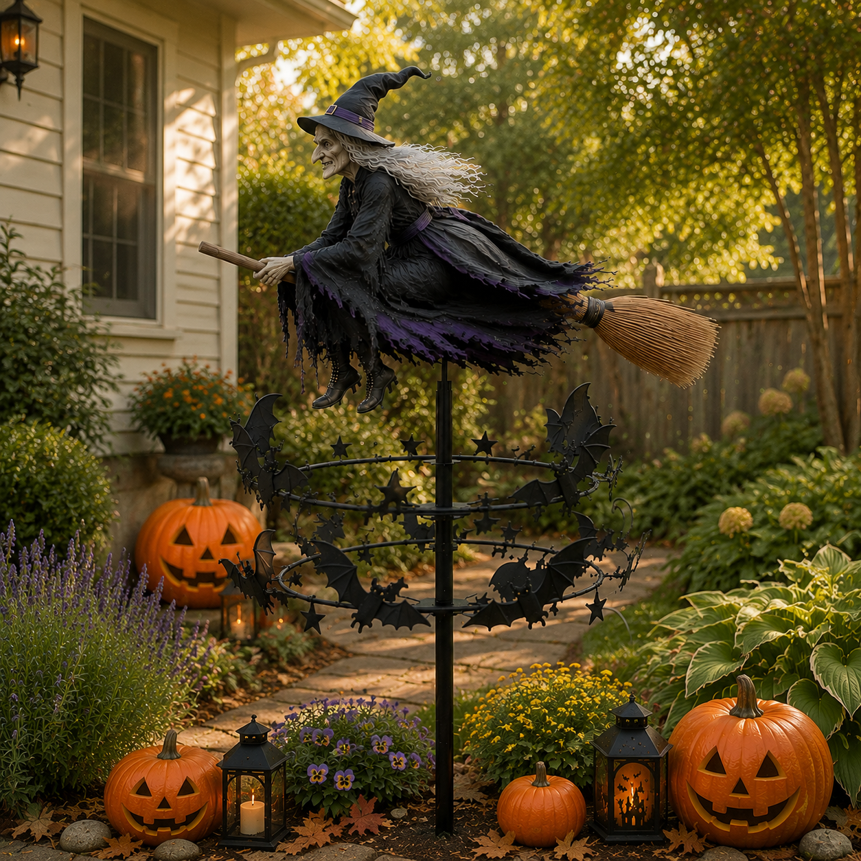 🔥50% Off Last Day -Halloween Early Bird Special🧙‍♀️ The Enchanted Witch Garden Wind Spinner