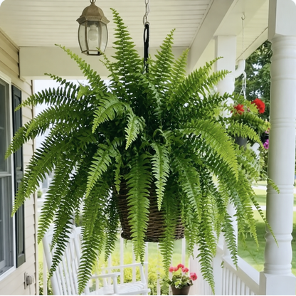 💛Glowing Boston Ferns with Lights – 🌿 Zero Watering, Zero Maintenance