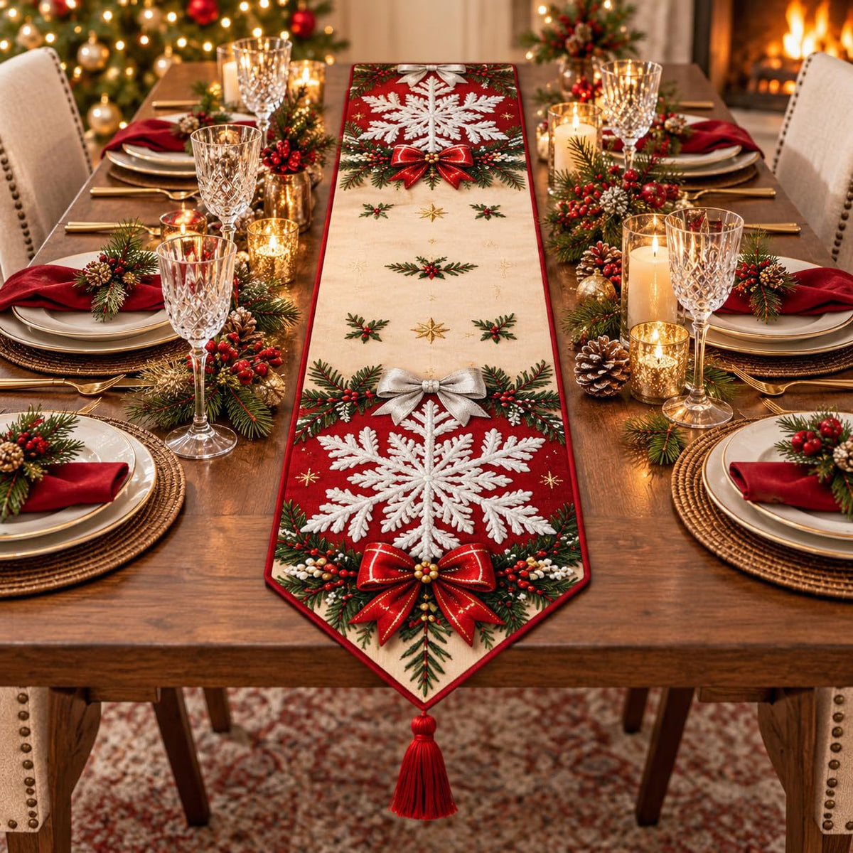 ✨ DIY Christmas Diamond Painting Table Runner Kit