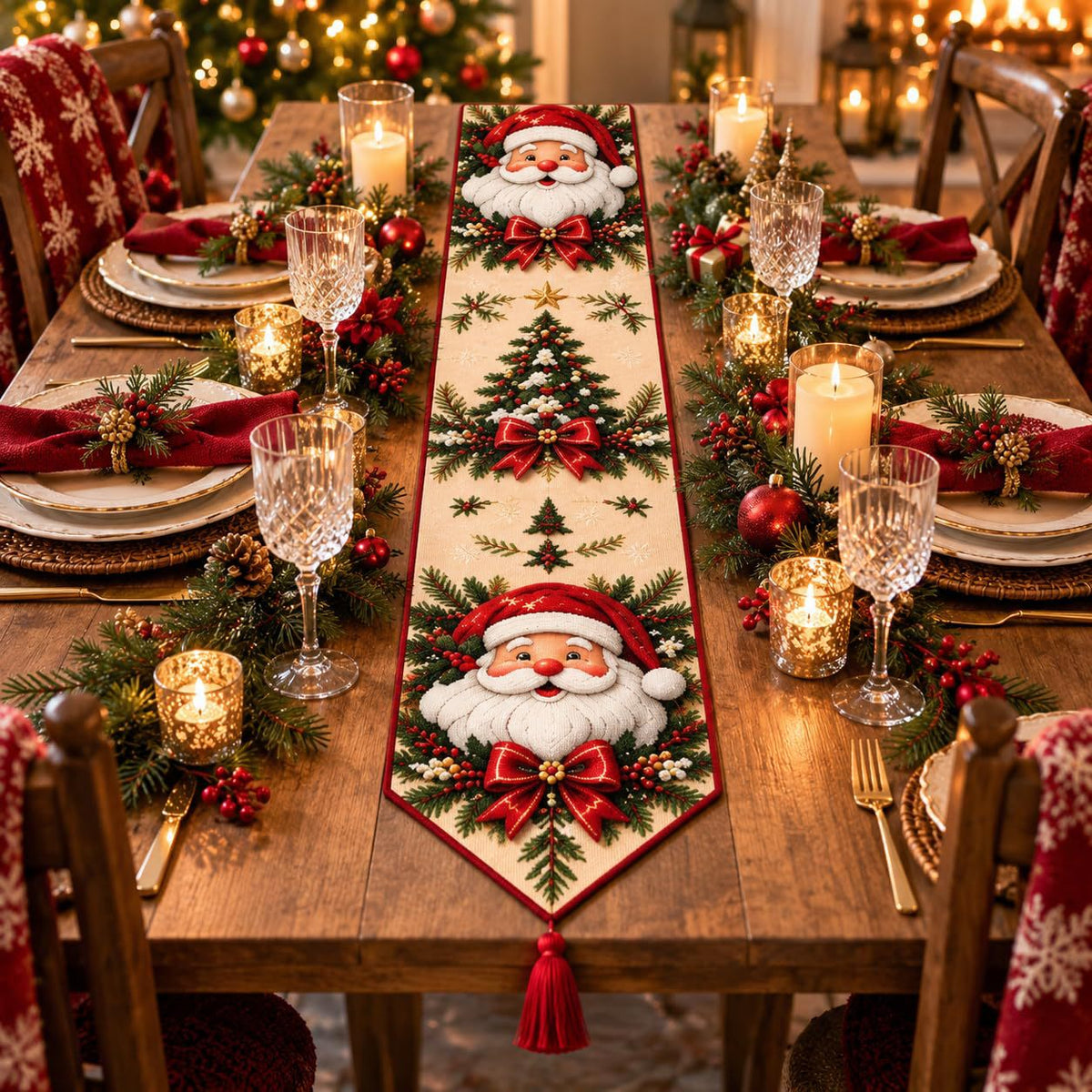 ✨ DIY Christmas Diamond Painting Table Runner Kit