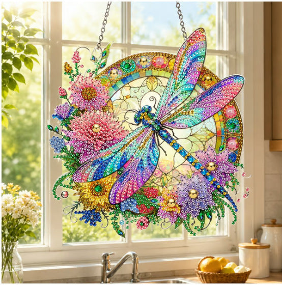 💥LAST DAY 50% OFF - Hummingbird Diamond Art Hanging Ornament Kit – Sparkling DIY Window Ornament 🐦✨