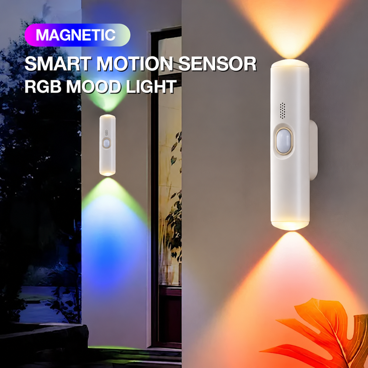 ✨ Magnetic Smart Motion Sensor with RGB Lighting – Customizable Ambience 🌈💡