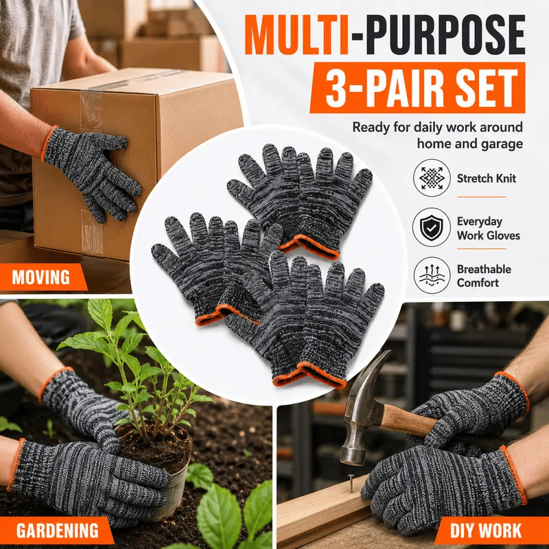 🧤Gardening Gloves for Men & Women– Breathable Stretch Work Gloves with Reinforced Grip | Multi-Purpose Yard, DIY & Workshop Protection Gloves