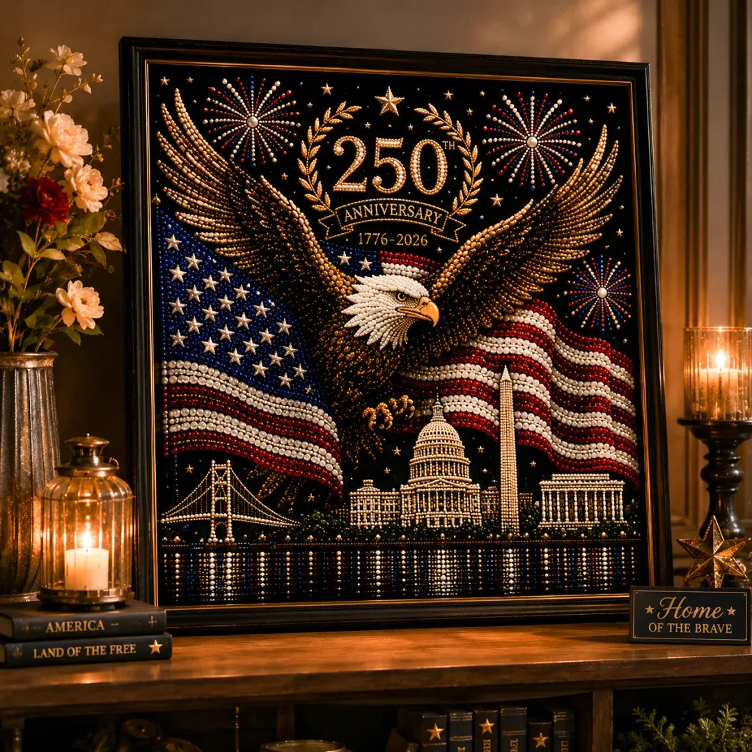 🦅America 250th Anniversary Pearl Art Kit – Stars & Stripes Skyline Limited Edition - This product is a materials kit, not a finished product.