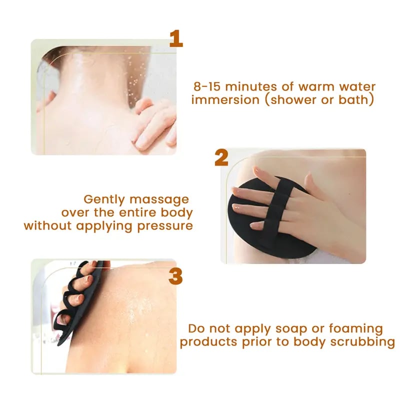 🧽 4-Pack Soft Rubber Shower Scrubber – Gentle Yet Effective, Exfoliates & Cleanses All Skin Types