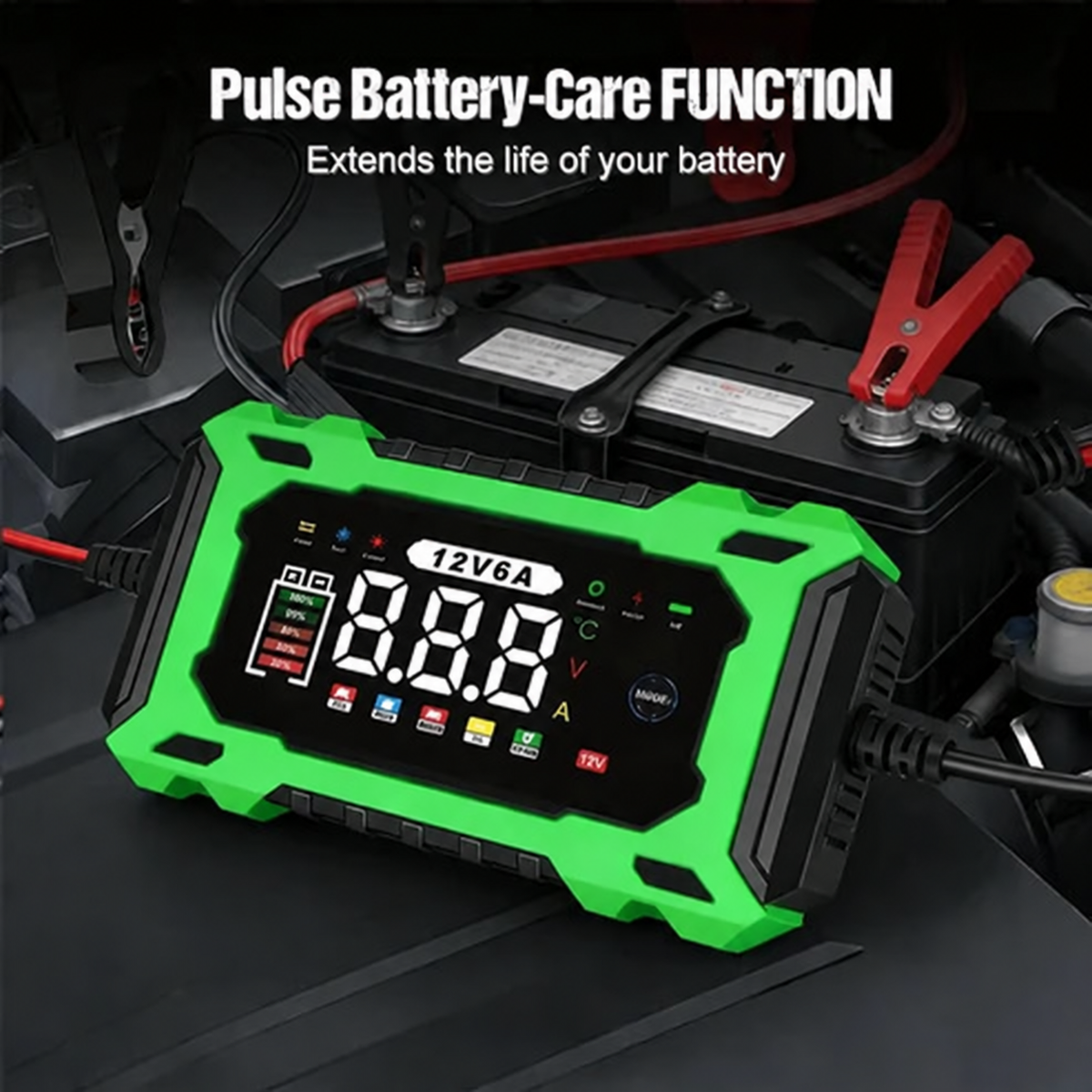 ⏳⏳Time-Limited Special⏰12V 6A Smart Car Battery Charger , Auto Maintain & Desulfation