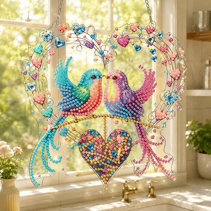💥LAST DAY 50% OFF - Hummingbird Diamond Art Hanging Ornament Kit – Sparkling DIY Window Ornament 🐦✨