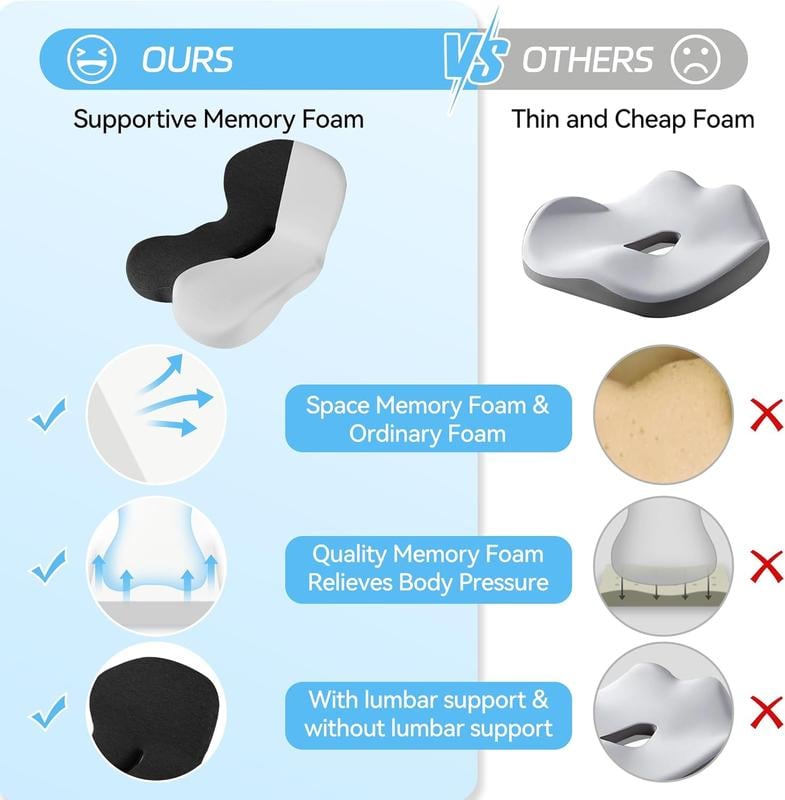 🛡️ LIMITED-TIME 50% OFF! 🚗 Non-Slip Memory Foam Seat Cushion for Car & Office – Ergonomic Pain Relief, Universal Fit, Breathable Mesh ✨