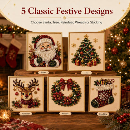 🎄 LAST DAY 49% OFF – Premium 3D Pearl Christmas Diamond Painting Art Kit | Luxury Flocked Canvas with Scratch-Resistant Non-Fading Pearl Beads DIY Holiday Decor 🎅⛄️❄️