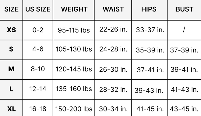 Size Chart