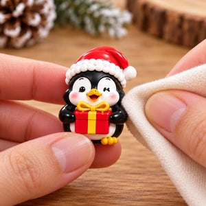 Gently clean the penguin figurine