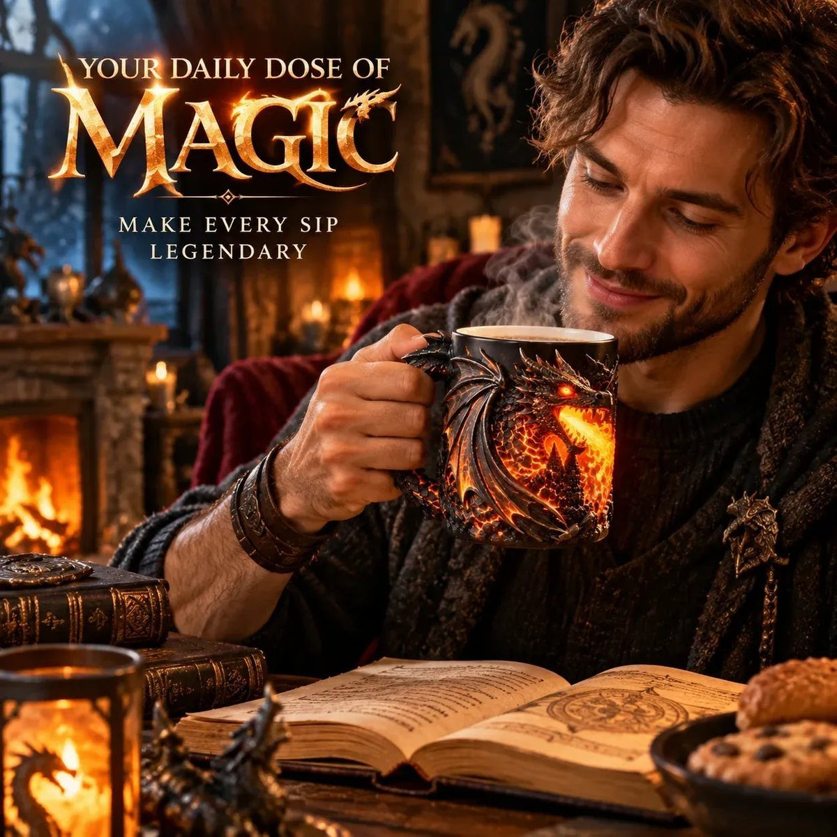 🐉 Dragonfire 3D Heat-Reveal Magic Mug | Add a Hot Drink. Awaken the Dragon！！！🔥