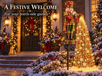 🎄 Weihnachtliche Sternenlichtkaskade – Solarbetriebene LED-Gartenstecker