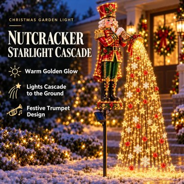 🎄 Weihnachtliche Sternenlichtkaskade – Solarbetriebene LED-Gartenstecker