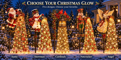 🎄 Weihnachtliche Sternenlichtkaskade – Solarbetriebene LED-Gartenstecker