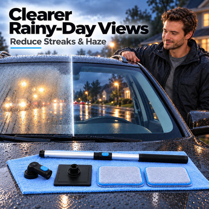 Dual Magnetic Car Windshield Cleaner | Streak-Free Auto Glass Cleaning Kit