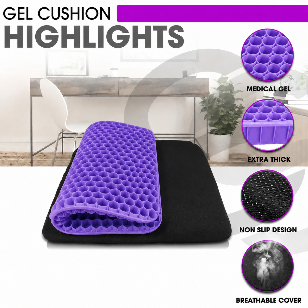 ✨ Ergonomic Silicone Seat Cushion – Relief You Can Feel