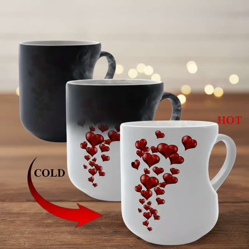 Heart-Shaped Color Changing Magic Ceramic Mug