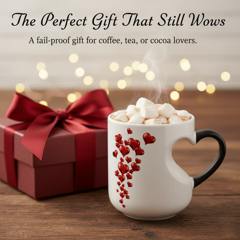 Heart-Shaped Color Changing Magic Ceramic Mug