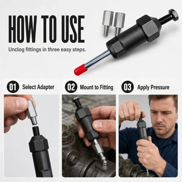 ausbs Heavy Duty Grease Fitting Cleaner Unclog Tool