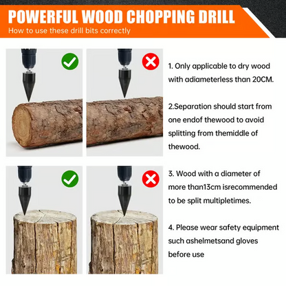 🔥 Hot Summer Sale 50% OFF🔥WOOD LOG SPLITTER FIREWOOD DRILL BIT